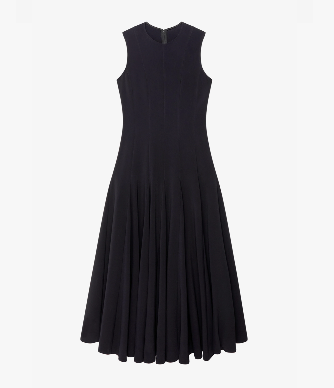 Another Tomorrow Panelled Flare Dress in Black – Crêpe Women's Dress