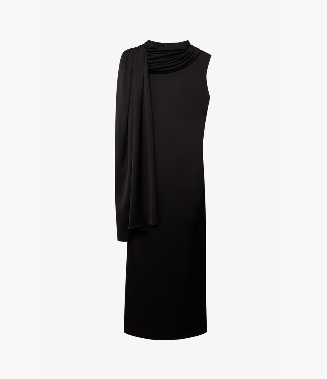 Another Tomorrow Scarf Dress in Black – Satin Women's Dress