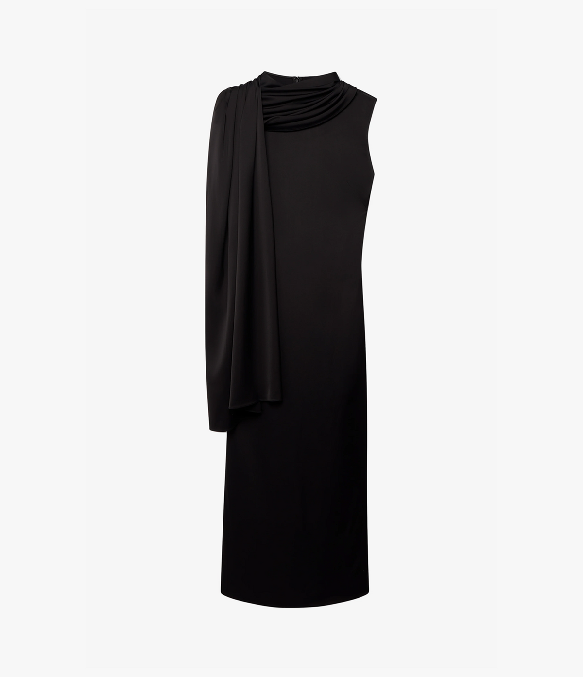 Another Tomorrow Scarf Dress in Black – Satin Women's Dress