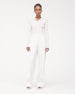Another Tomorrow Ribbed Knit Polo in Off White – Silk Women's Knitwear