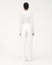Another Tomorrow Ribbed Knit Polo in Off White – Silk Women's Knitwear