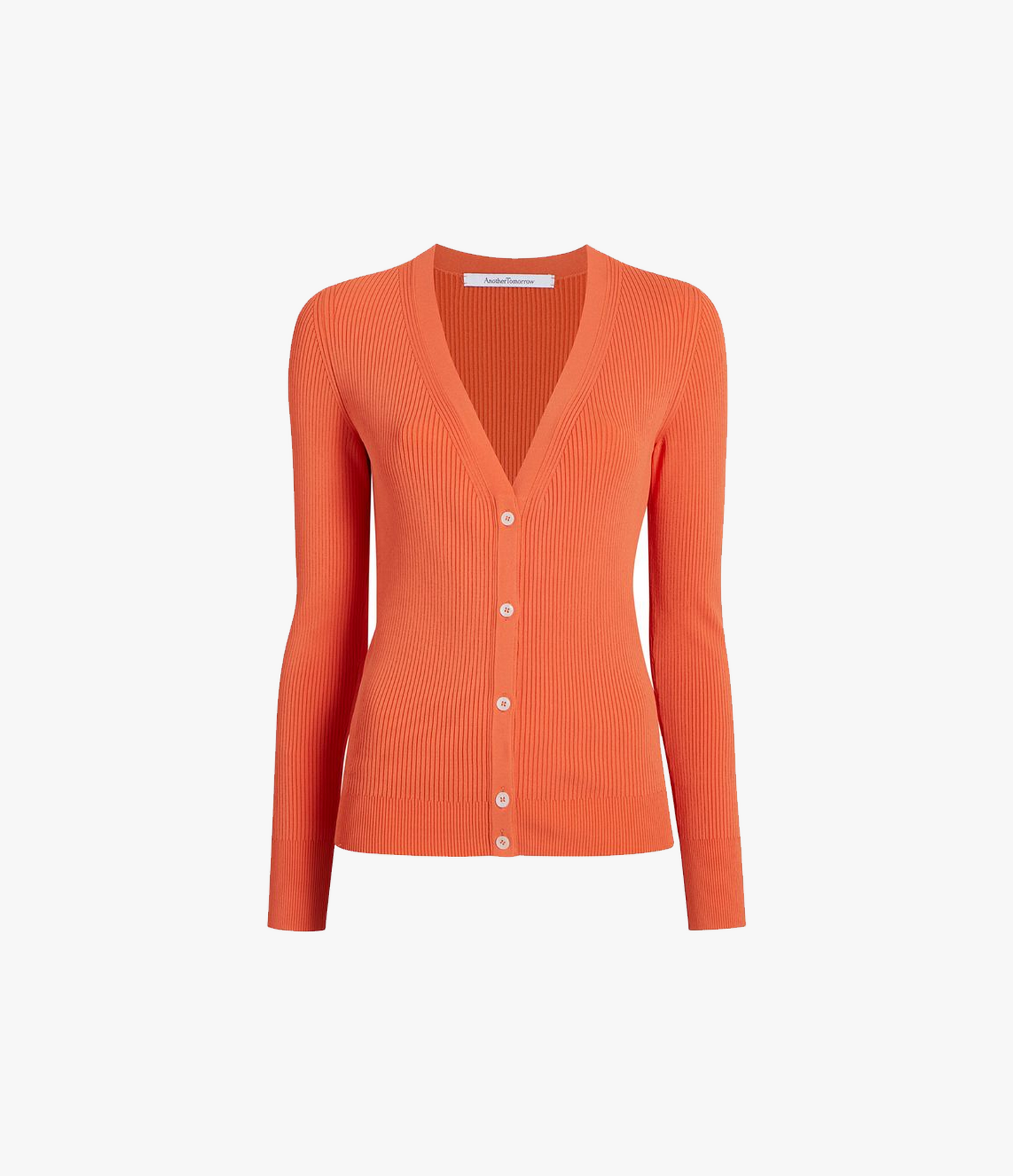 Ribbed Cardigan | Tangerine