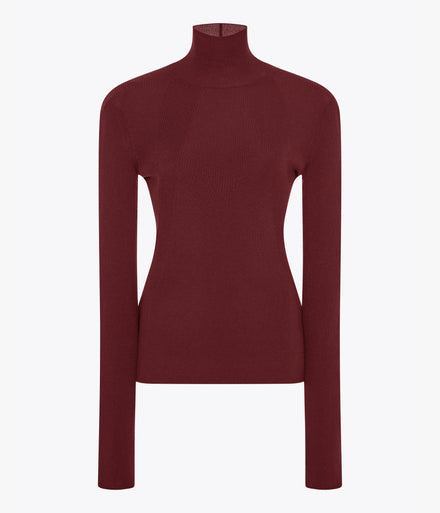 Rib Knitwear Turtleneck | Bordeaux
