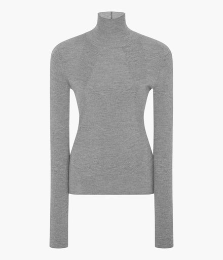 Rib Knitwear Turtleneck | Heather Grey