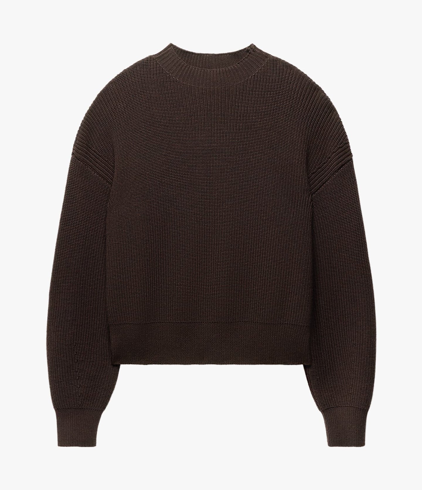Rib Crewneck | Chocolate