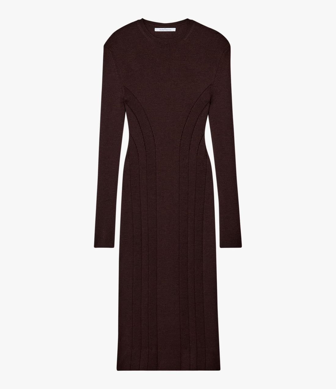 Another Tomorrow Rib Knit Dress in Chocolate – Wool Women's Dress