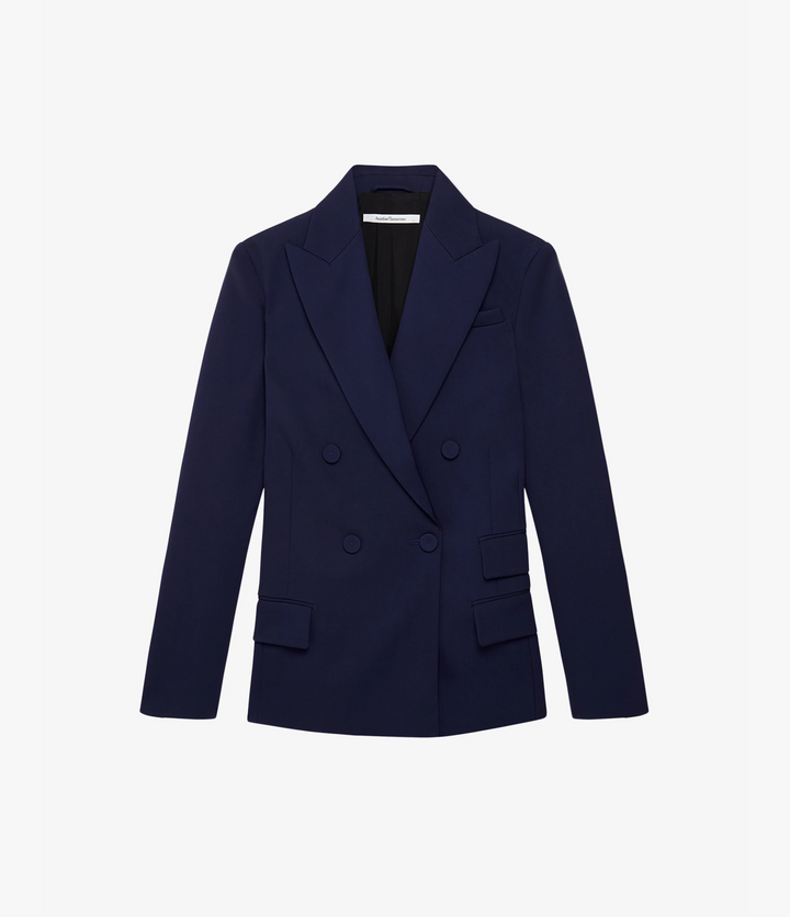 Relaxed Double Breasted Jacket in indigo