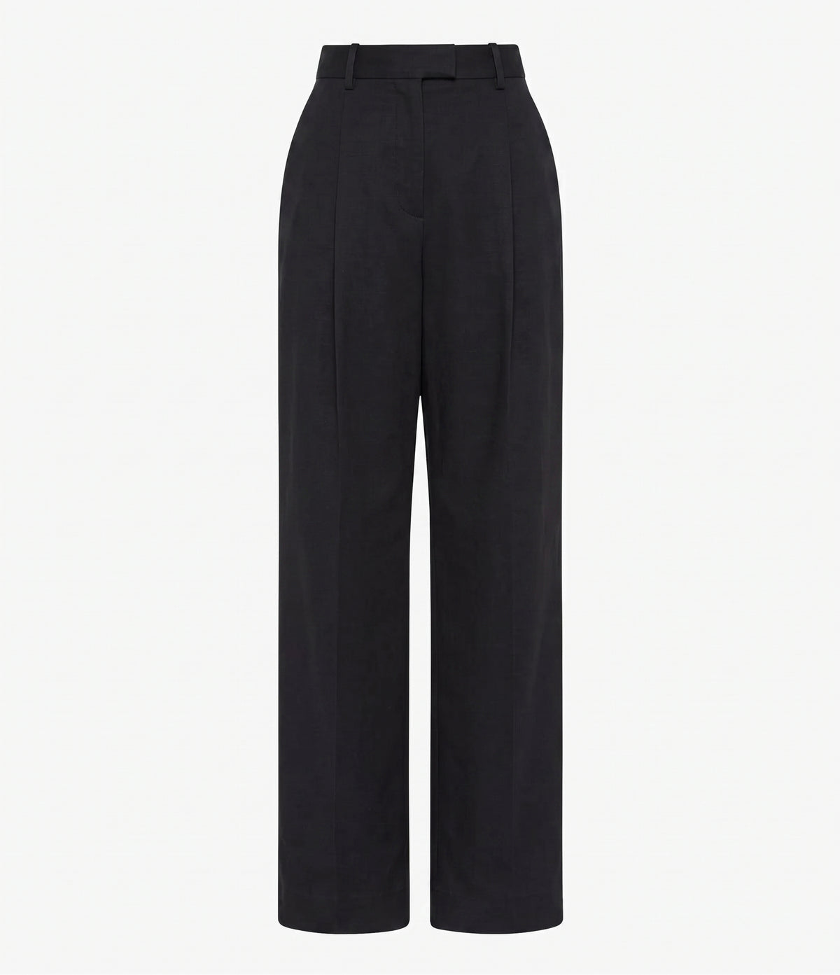 Another Tomorrow Relaxed Wide Leg Pant in Black – Wool Women's Trousers