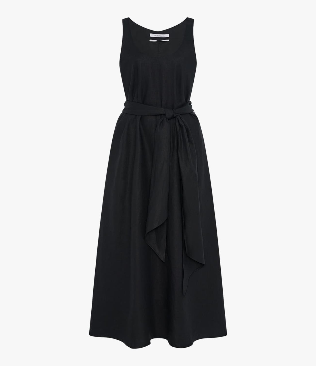 Another Tomorrow Sarong Linen Dress in Black – Linen Women's Dress