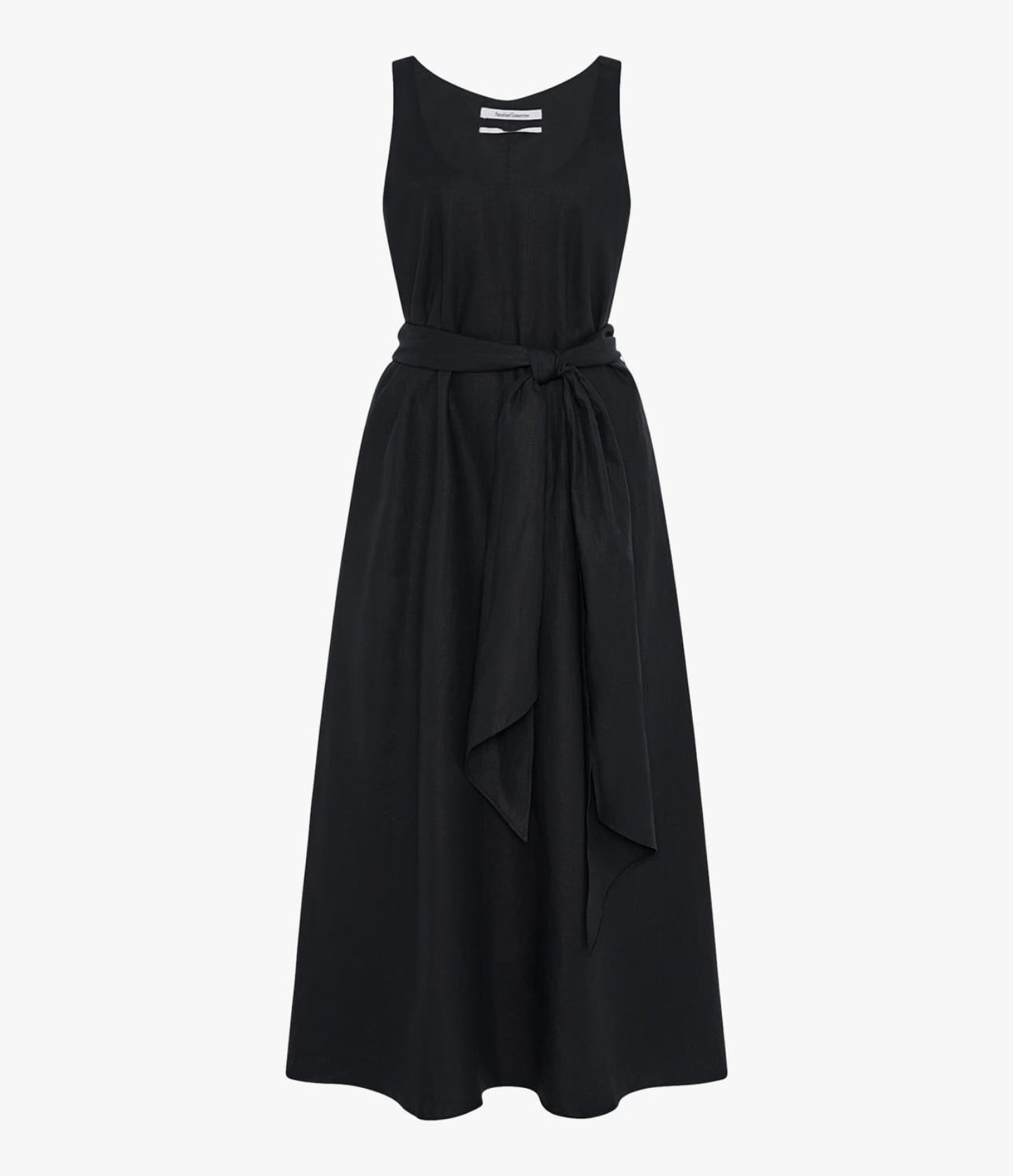 Another Tomorrow Sarong Linen Dress in Black – Linen Women's Dress