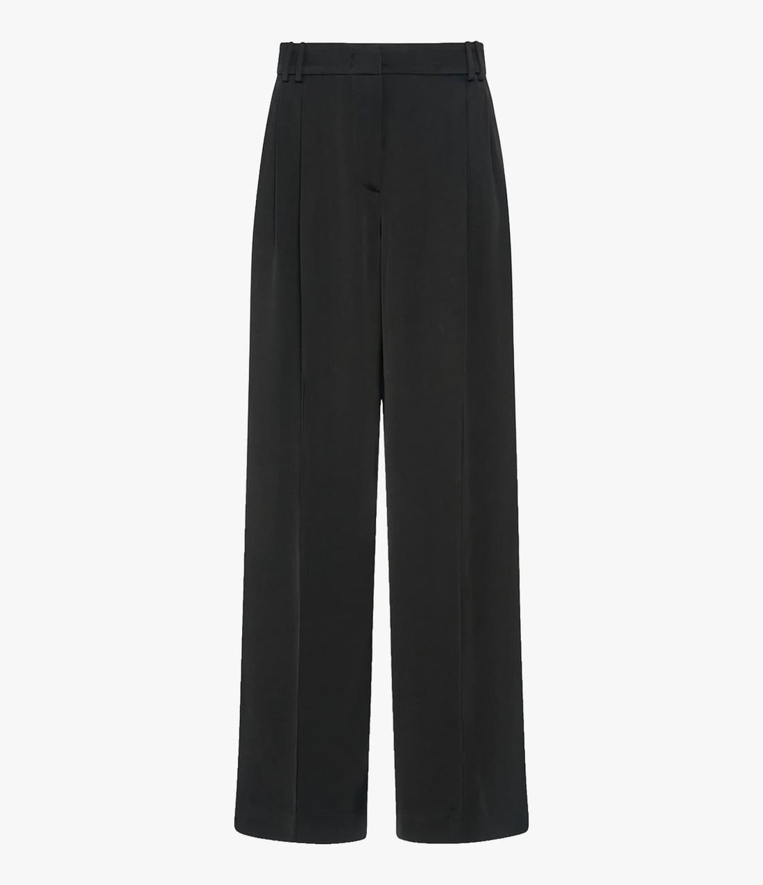 Satin Pleated Trouser | Black