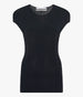 Another Tomorrow Seamed Fitted Top in Black – Viscose Women's Top
