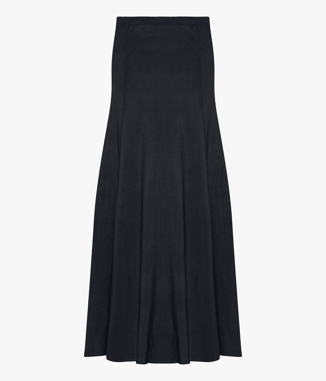 Another Tomorrow Seamed Knit Flare Skirt in Black – Viscose Women's Skirt