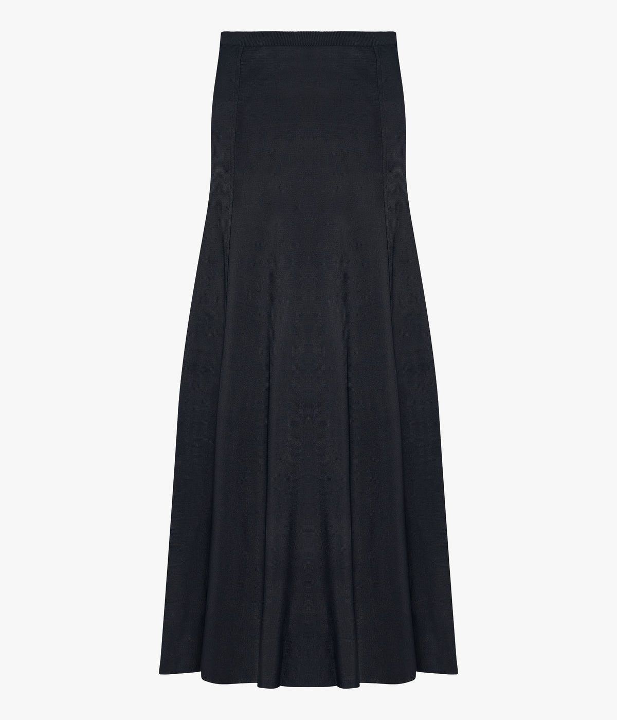 Another Tomorrow Seamed Knit Flare Skirt in Black – Viscose Women's Skirt