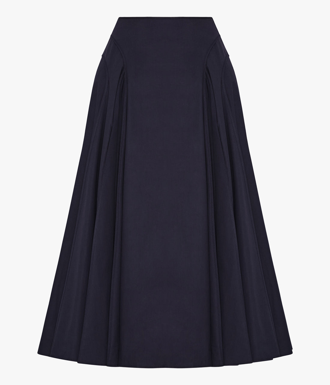 Another Tomorrow Seamed Full Skirt in Midnight – Cotton Women's Skirt