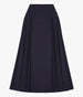 Another Tomorrow Seamed Full Skirt in Midnight – Cotton Women's Skirt