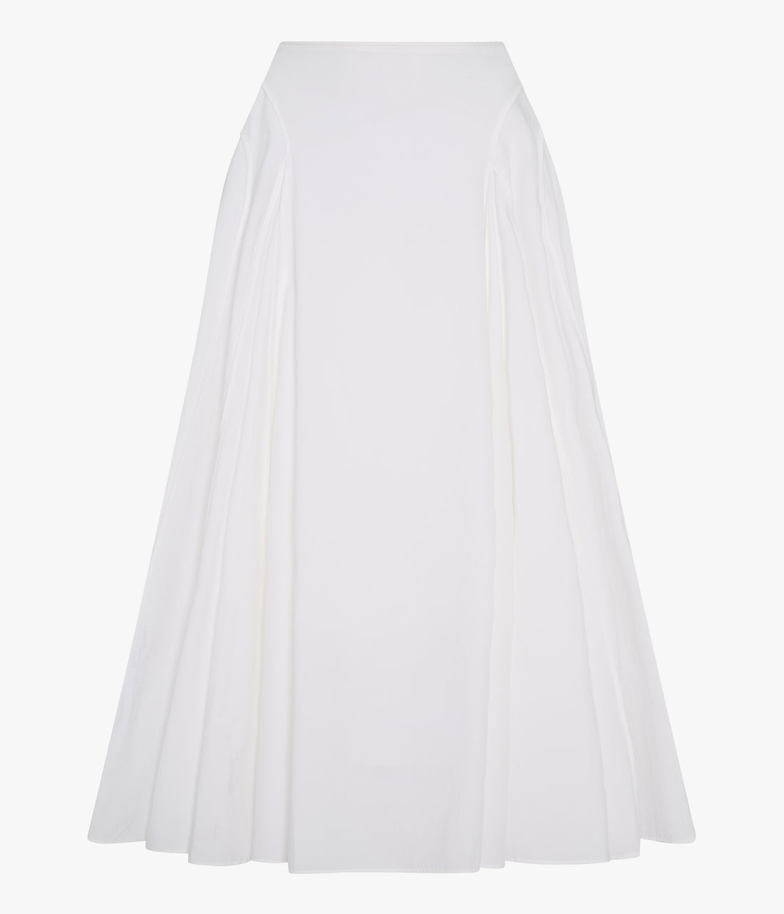 Another Tomorrow Seamed Full Skirt in White – Cotton Women's Skirt