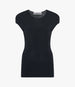 Another Tomorrow Seamed Fitted Top in Black – Viscose Women's Top