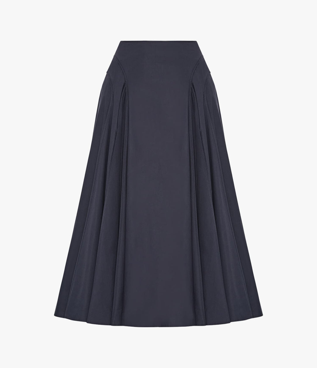 Another Tomorrow Seamed Full Skirt in Midnight – Cotton Women's Skirt