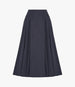 Another Tomorrow Seamed Full Skirt in Midnight – Cotton Women's Skirt