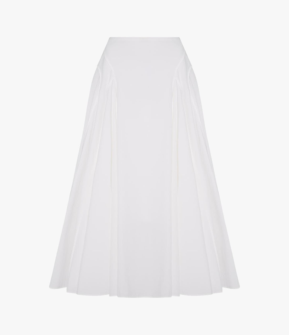 Another Tomorrow Seamed Full Skirt in White – Cotton Women's Skirt