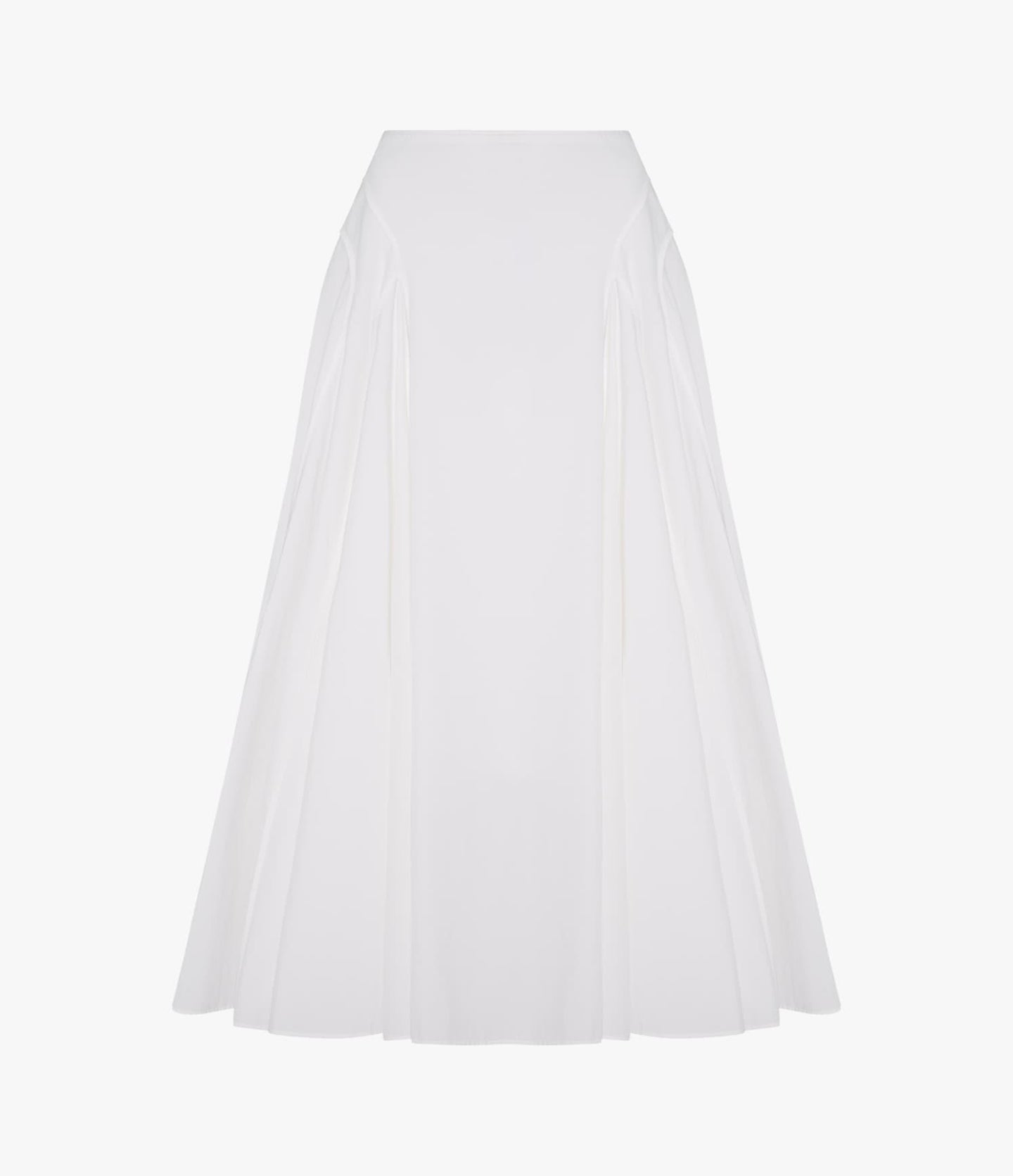 Another Tomorrow Seamed Full Skirt in White – Cotton Women's Skirt