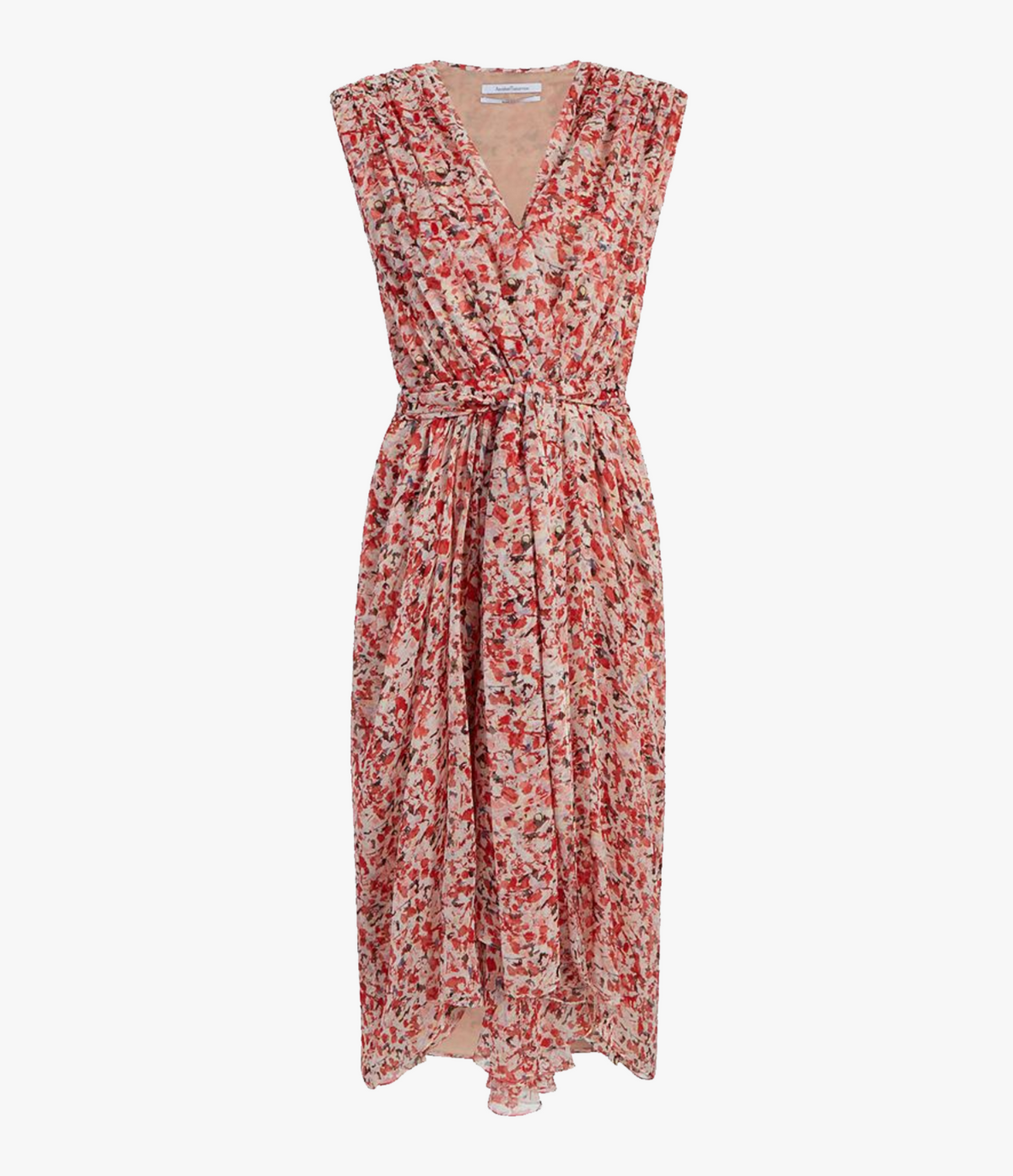 Another Tomorrow Silk Chiffon Gathered Dress in Sedona Multi – Silk Women's Dress