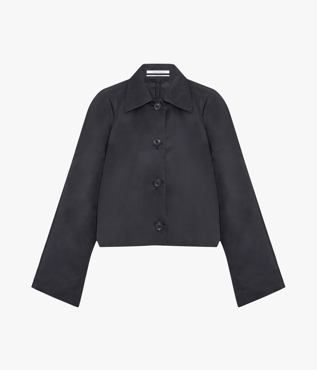 Another Tomorrow Short Balmacaan in Black – Nylon Women's Outerwear