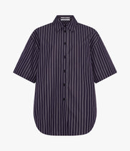 Short Sleeve Shirt | Navy/White Stripe