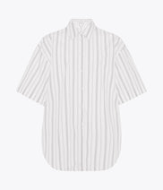 Short Sleeve Shirt | White/Navy Stripe