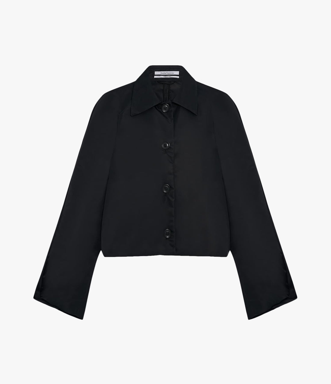 Another Tomorrow Short Balmacaan in Black – Nylon Women's Outerwear