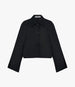 Another Tomorrow Short Balmacaan in Black – Nylon Women's Outerwear