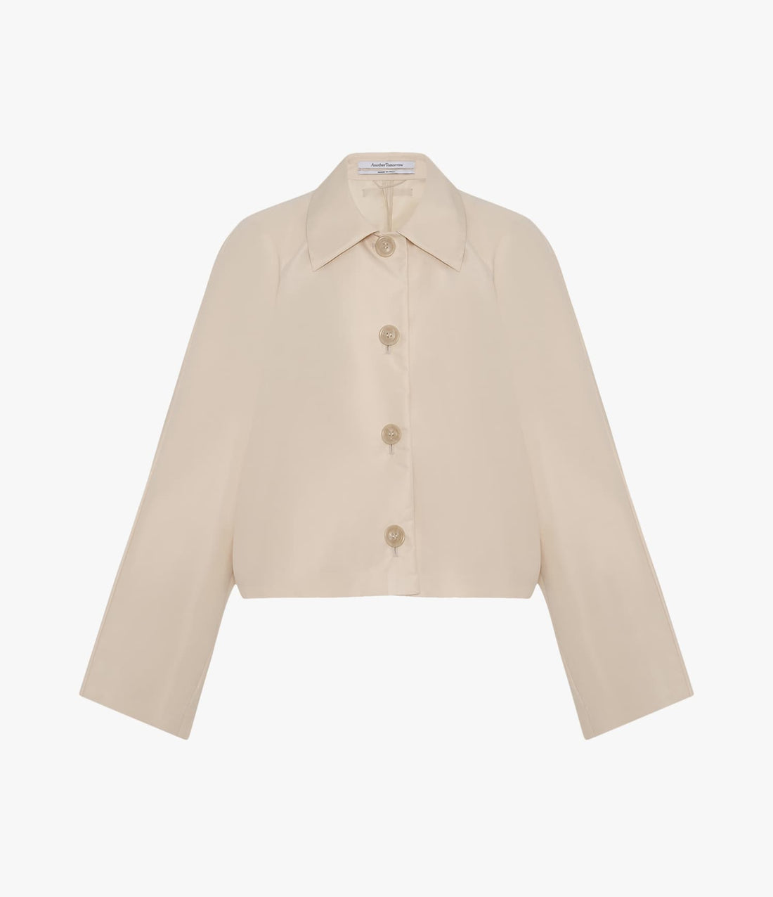 Another Tomorrow Short Balmacaan in Sand – Nylon Women's Outerwear