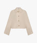 Another Tomorrow Short Balmacaan in Sand – Nylon Women's Outerwear