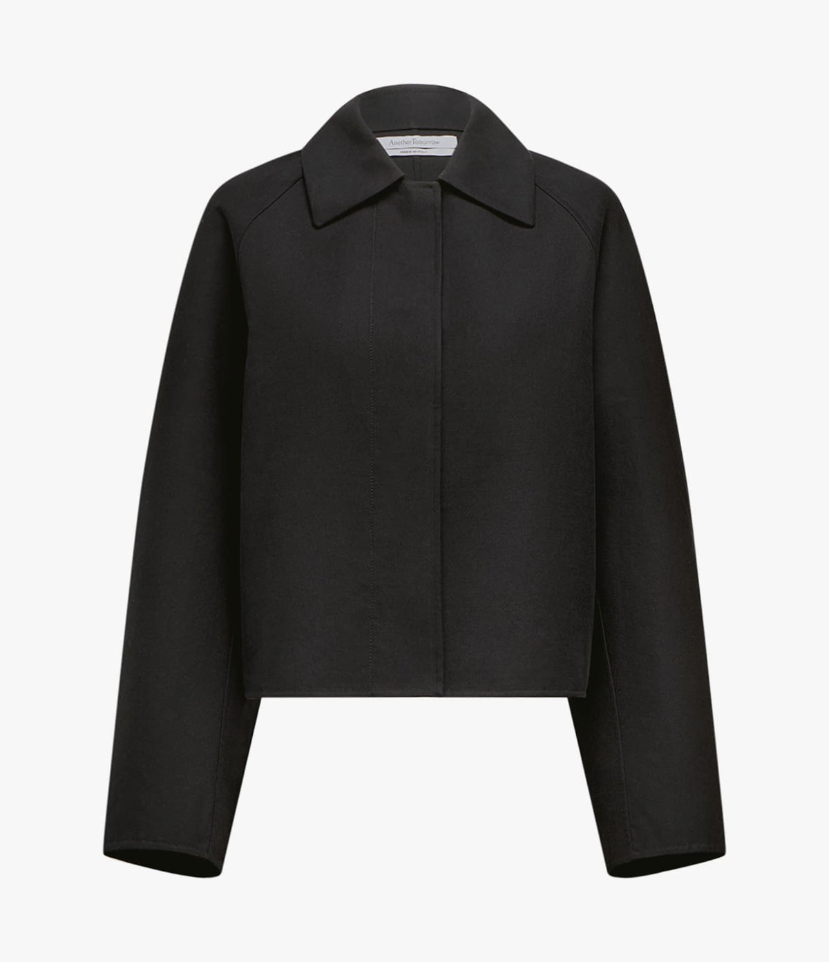 Another Tomorrow Short Mac Blouson in Black – Cotton Women's Outerwear