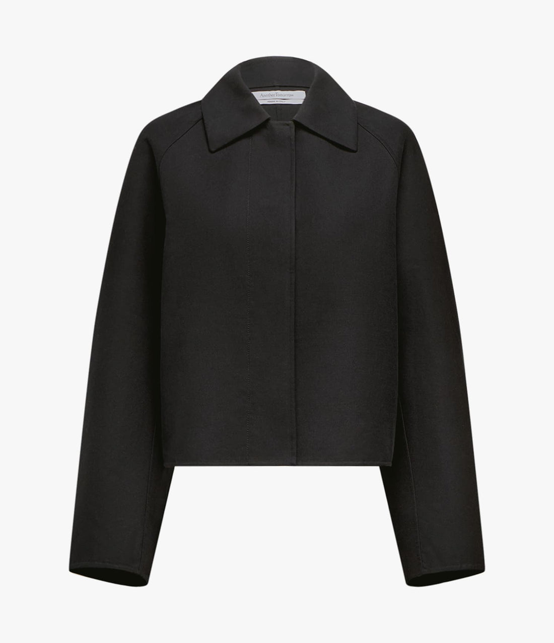 Another Tomorrow Short Mac Blouson in Black – Cotton Women's Outerwear