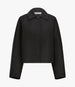 Another Tomorrow Short Mac Blouson in Black – Cotton Women's Outerwear