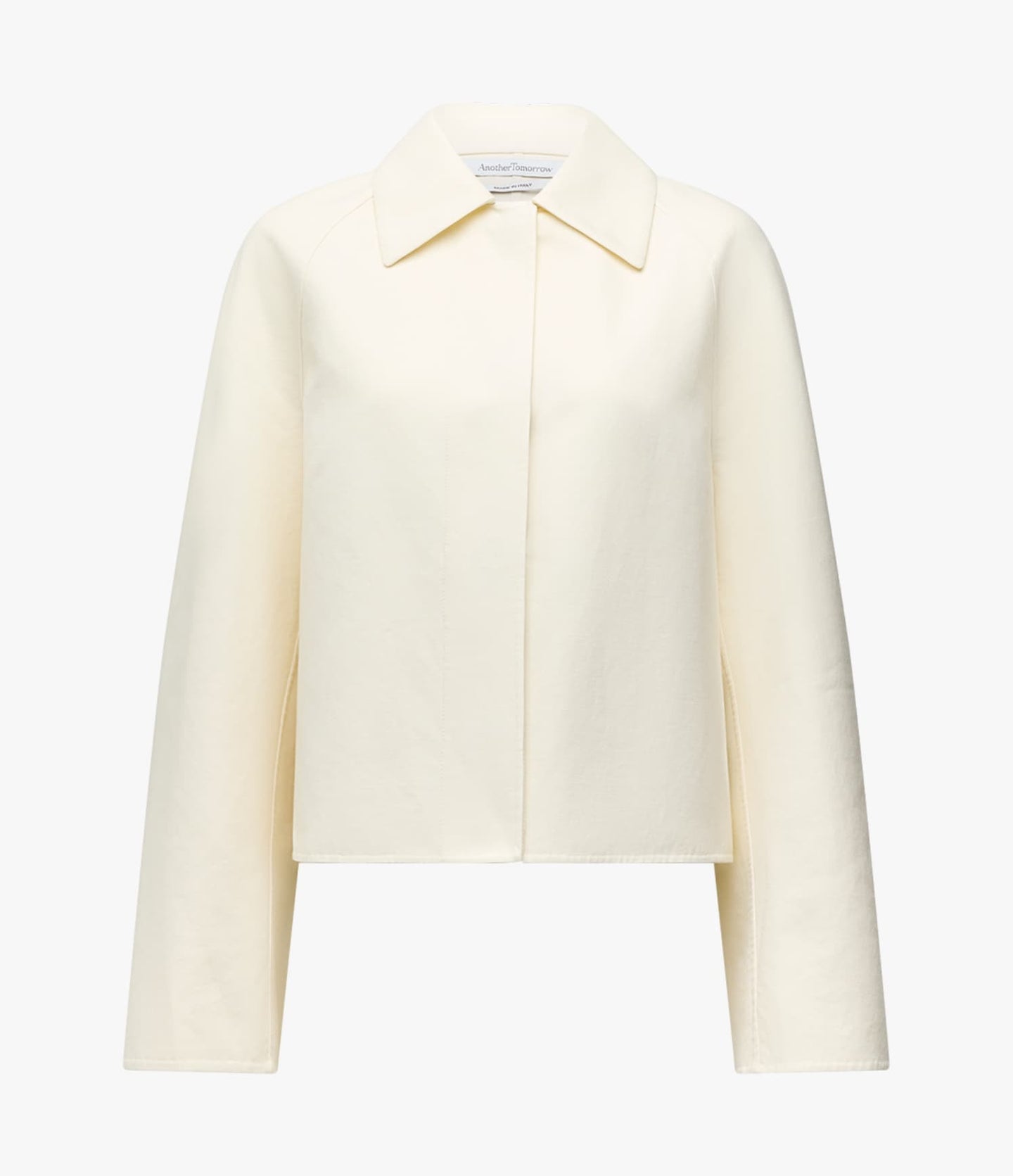Another Tomorrow Short Mac Blouson in Cream – Cotton Women's Outerwear