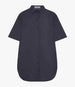 Another Tomorrow Short Shirt Dress in Midnight – Cotton Women's Trousers