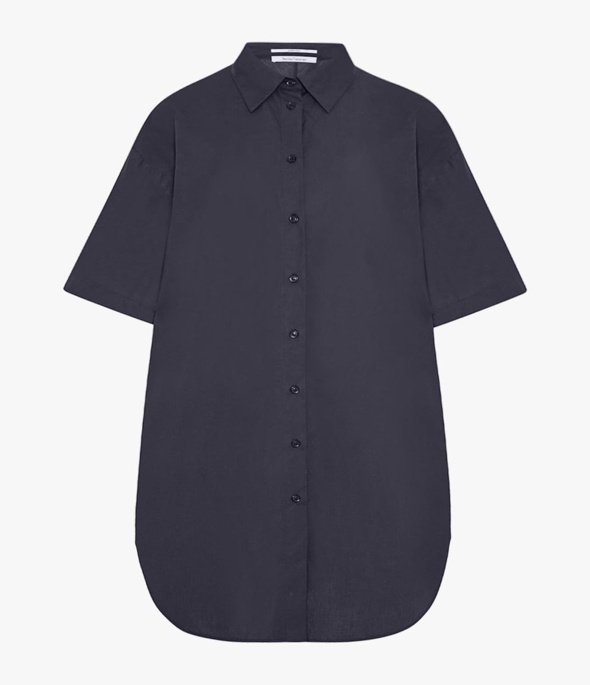Another Tomorrow Short Shirt Dress in Midnight – Cotton Women's Trousers