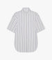 Another Tomorrow Short Sleeve Shirt in White/Navy Stripe – Cotton Women's Trousers