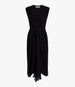 Another Tomorrow Silk Chiffon Gathered Dress in Black – Silk Women's Dress