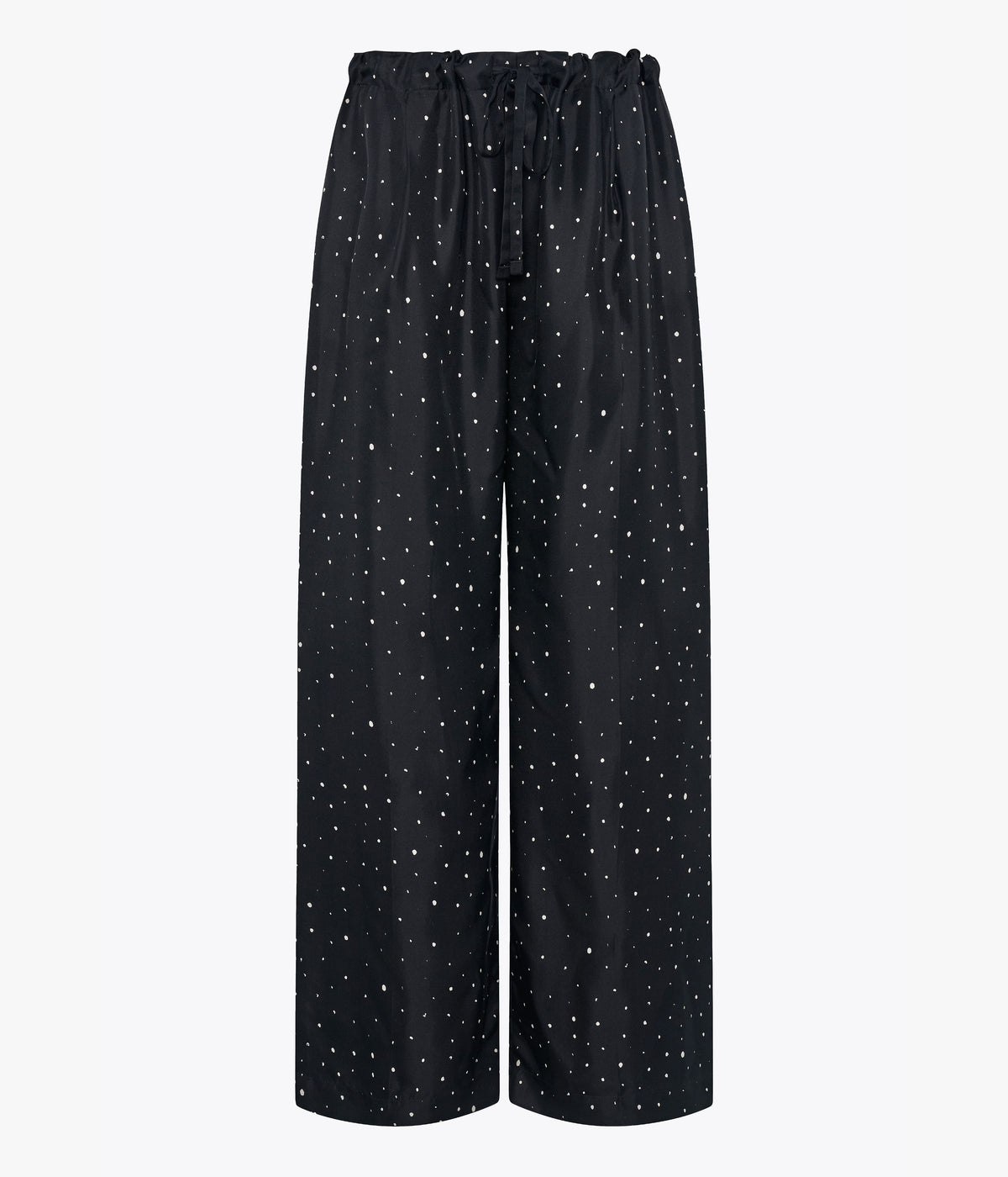 Another Tomorrow Silk Polka Dot Pant in Black/Cream Dot – Silk Women's Trousers