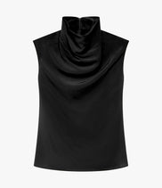 Silk Draped Top | Black