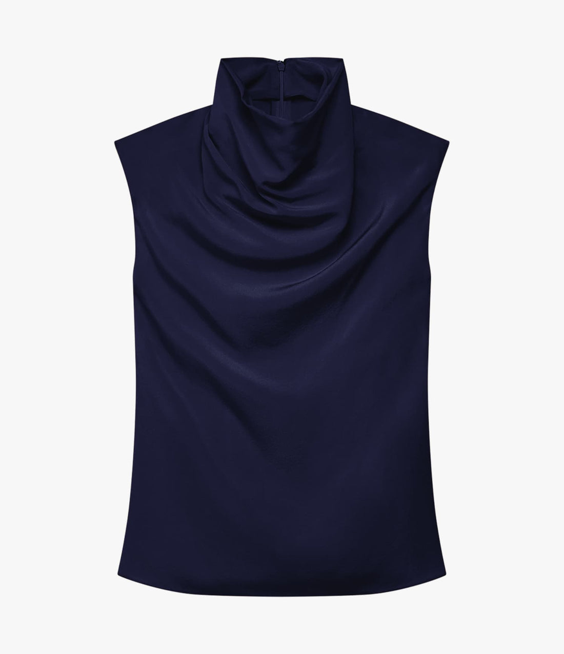 Another Tomorrow Silk Draped Top in Indigo – Silk Women's Top