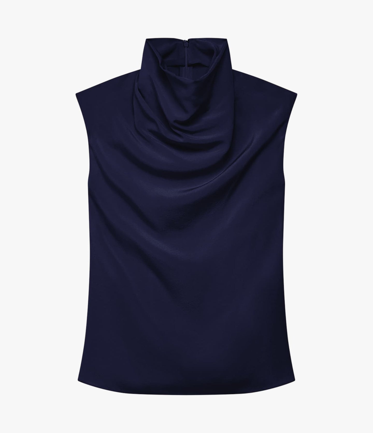 Another Tomorrow Silk Draped Top in Indigo – Silk Women's Top