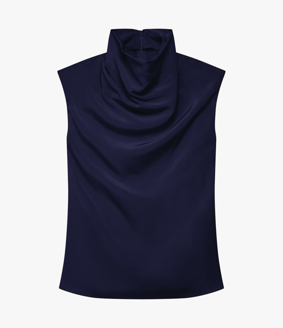 Another Tomorrow Silk Draped Top in Indigo – Silk Women's Top