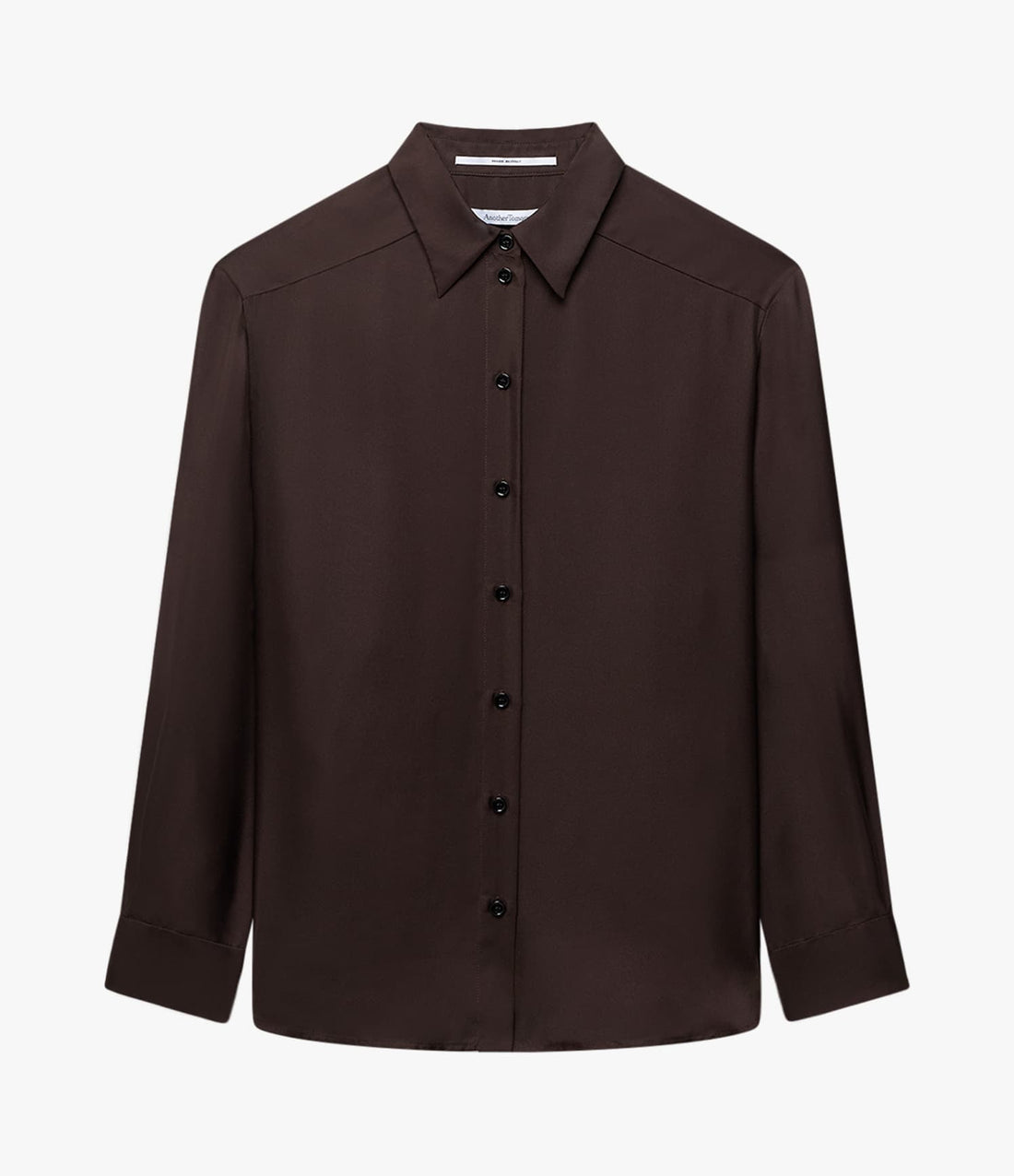 Silk Pleat Back Shirt | Chocolate