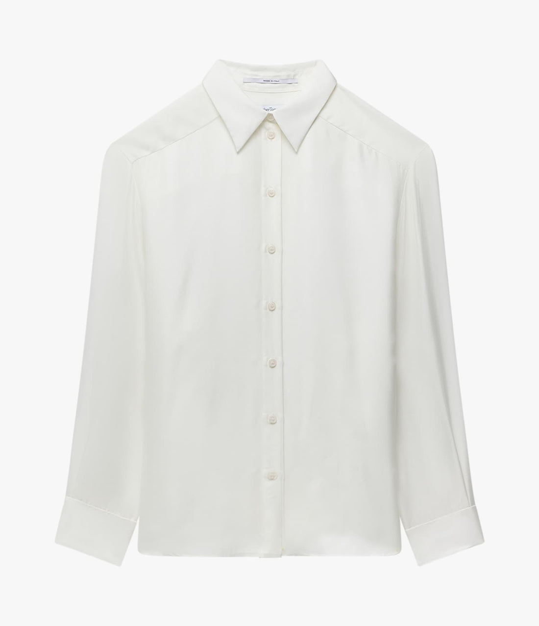 Another Tomorrow Silk Pleat Back Shirt in Off White – Silk Women's Top