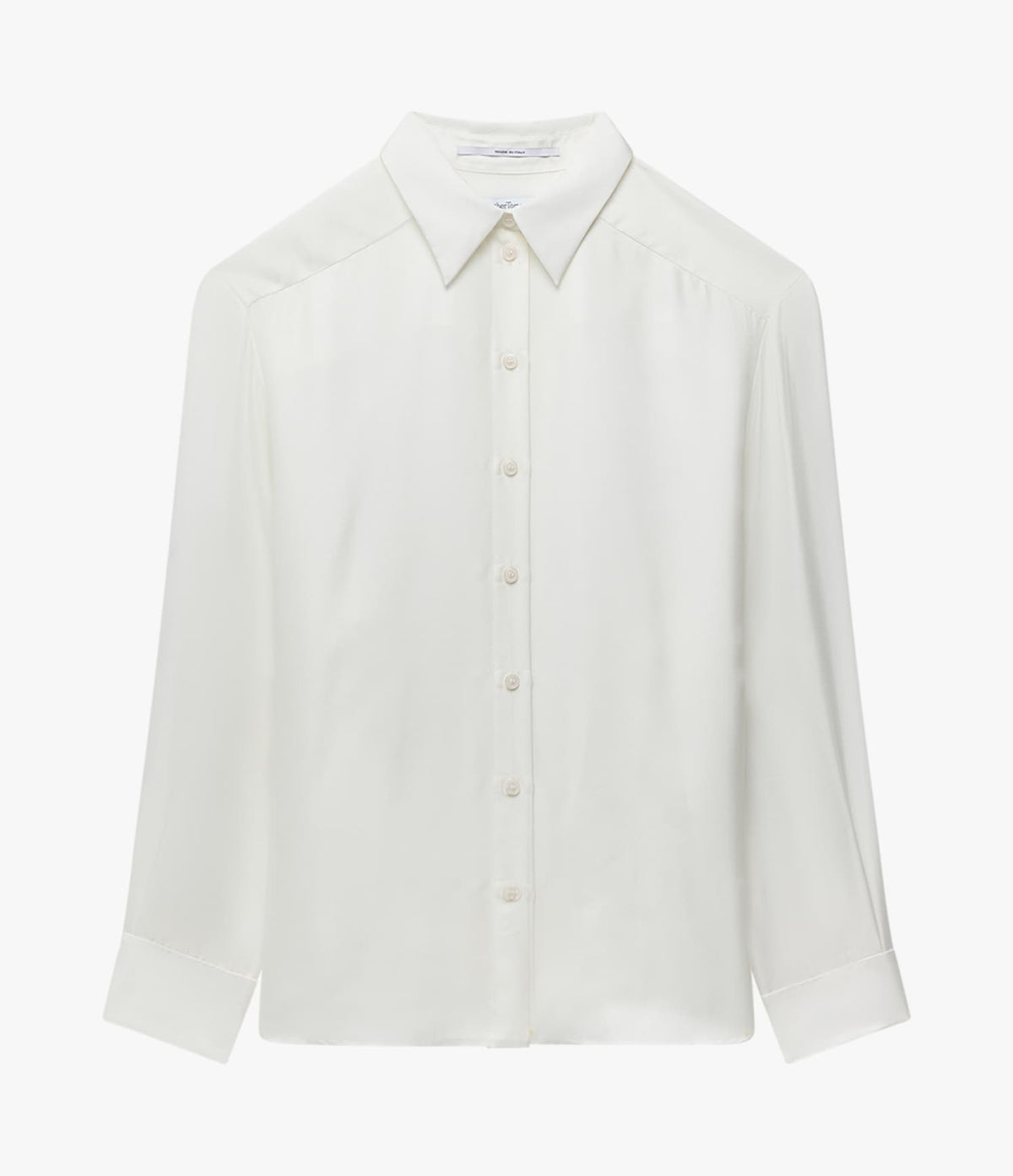 Another Tomorrow Silk Pleat Back Shirt in Off White – Silk Women's Top